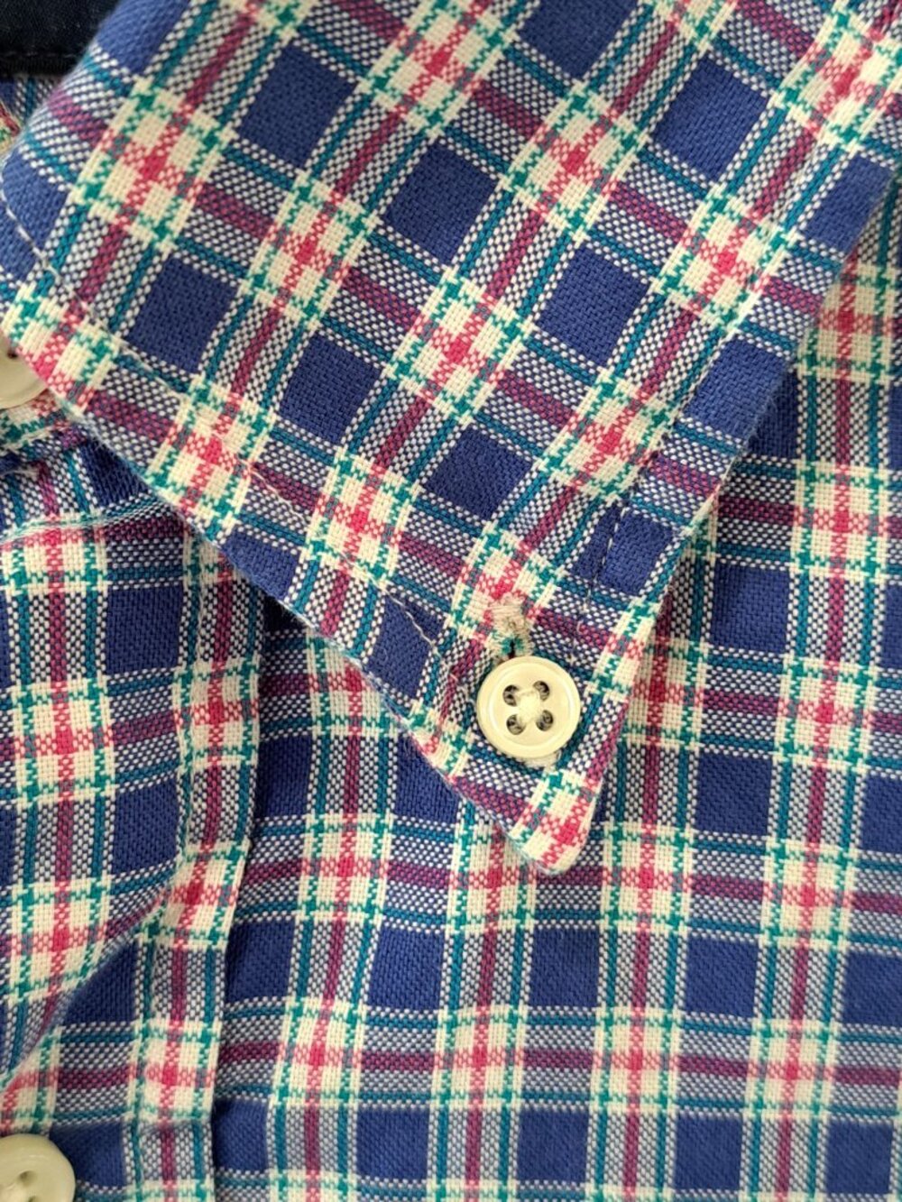 Ralph Lauren Men's Blue Plaid Button-Up Shirt Pony Logo Long Sleeve Small Gusset - Picture 4 of 14